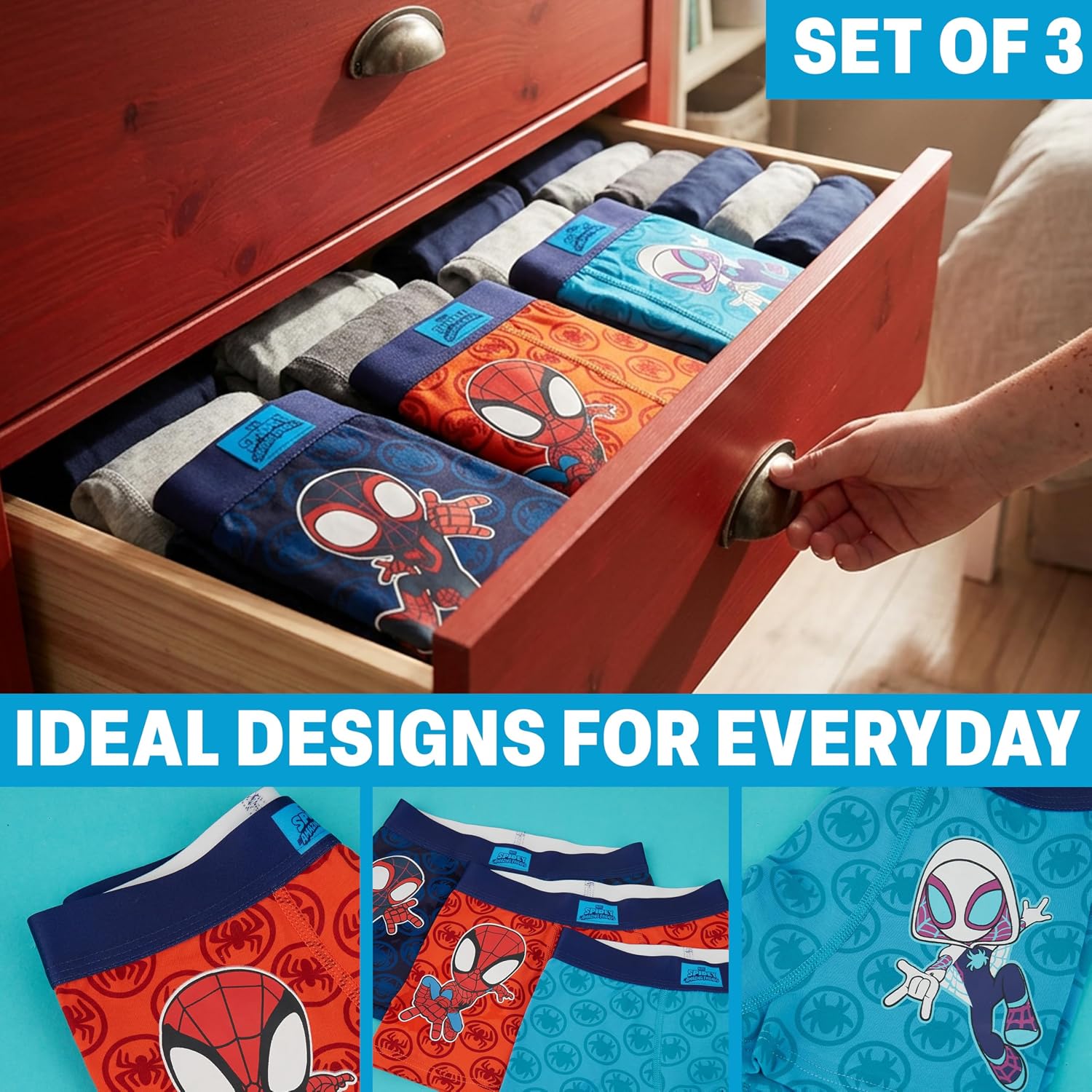Get Trend Disney Toy Story, Cars | Spidey Boys’ Underwear, Toddler Boxer Briefs, Breathable Elastic Waist Underpants, 3 Pack