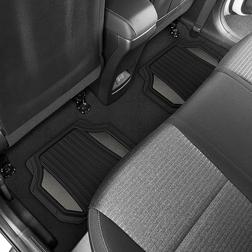 Miniatura 7 de Motor Trend ChromeTech - Juego completo de alfombrillas de goma duraderas para automóviles con acento de dos tonos, protección interior para todo