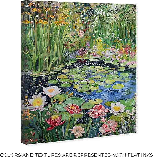 Miniatura 2 de Art Remedy Impressionist Pond Gallery Wrapped Impresionism - Arte de pared en lienzo inspirado en Monet y Van Gogh, 30 x 36 pulgadas, Galería