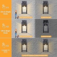 Vista 4 de 2 Pack Solar Wall Lights Outdoor Waterproof with 3 Lighting Modes & Motion Sensor, Dusk to Dawn Exterior Porch Light fixtures, Solar Wall Lantern