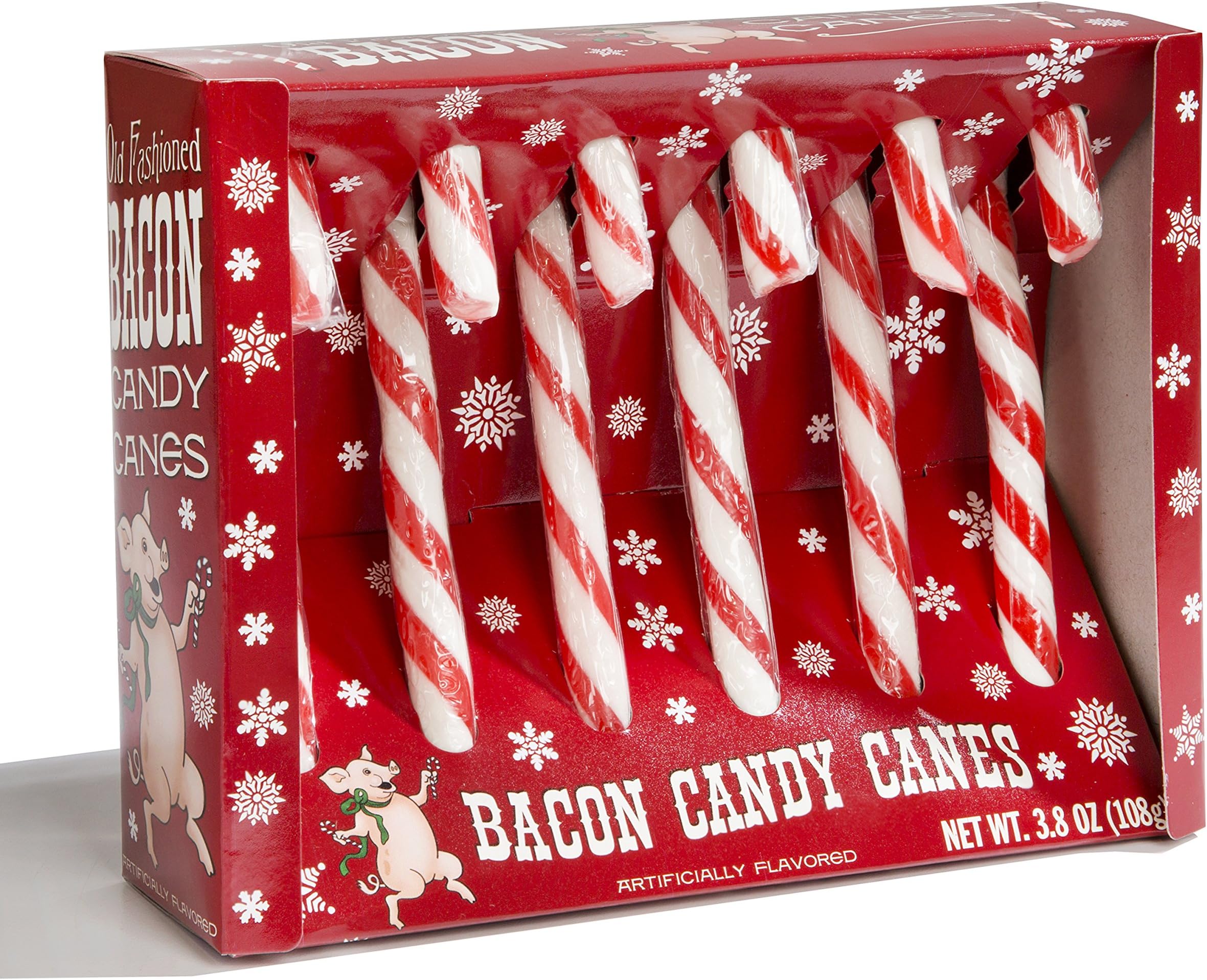 Archie McPhee Bacon Candy Canes, 3.8 Ounce, 6 Pack