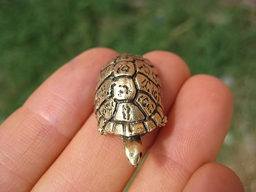 Miniatura 3 de Latón Tortuga Amuleto Estatua Buena Suerte Charm Tailandia Bendición Budista