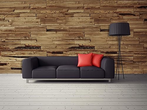 Miniatura 9 de KH KINGSMAN HARDWARE Paneles de madera maciza de granero de pino natural recuperado en 3D, 9 paneles, cubiertas de 10.4 pies cuadrados por caja