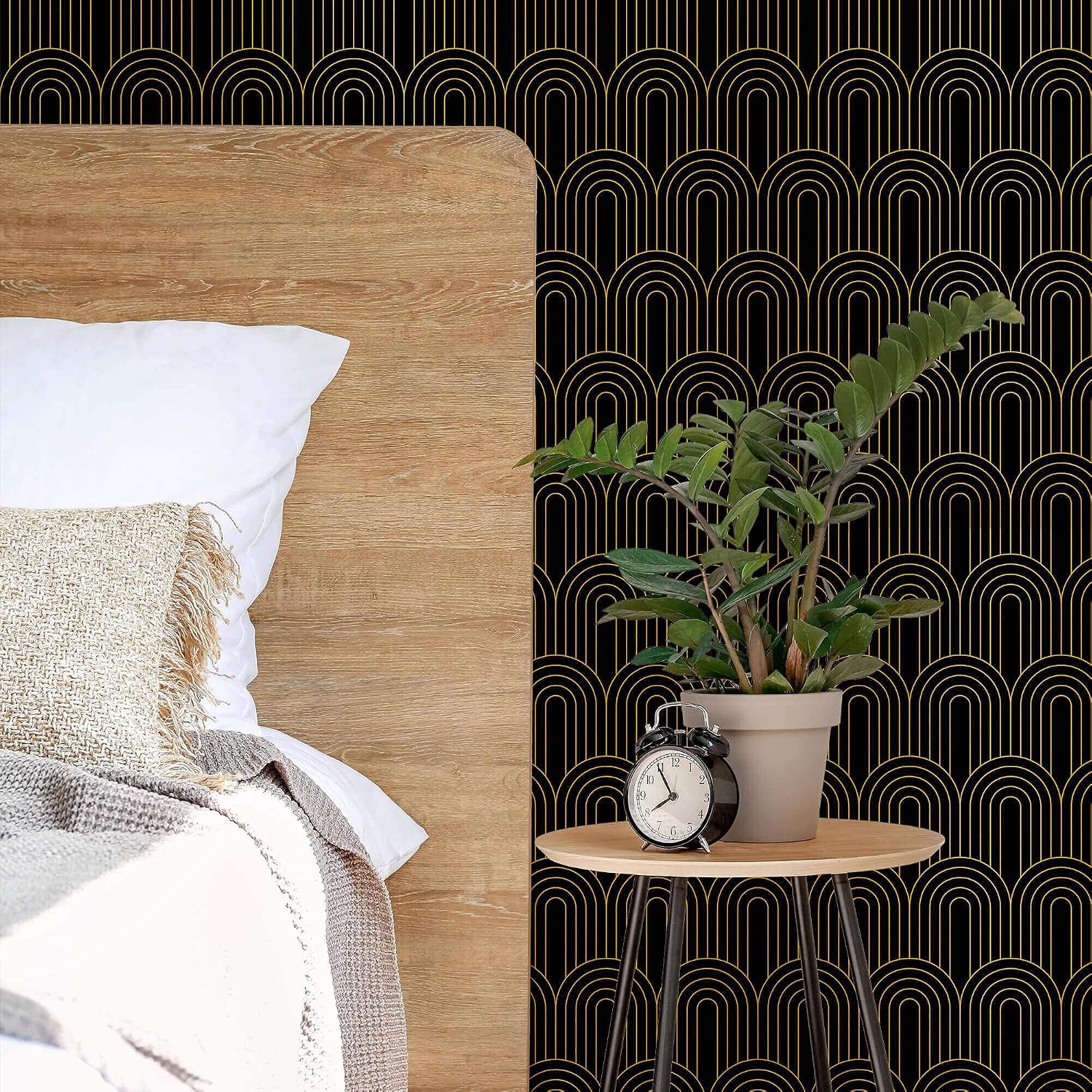SpeedWallpaper Black Arch Peel and Stick Removable Wallpaper 5031