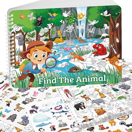 Elfew 450+ Animales Libros de Pegatinas para niños 2 a 4 Años