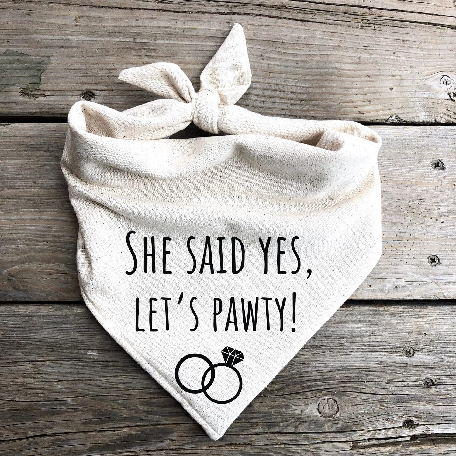 She Said Yes! Let’s Pawty Dog Bandana Engagement Announcement Wedding Party Celebrate pet attite (Large) image 2