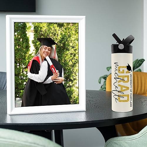 Miniatura 5 de Regalos de graduación para ella, botella de agua de graduación personalizada con tapa con popote, 20 onzas, 8 diseños, regalos de graduación para