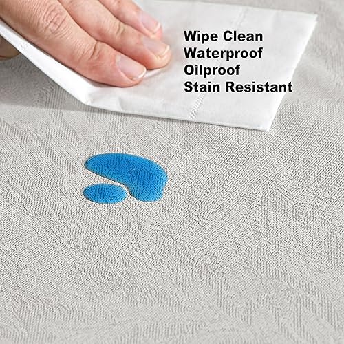 Miniatura 7 de Newbridge Mantel de vinilo de color liso con parte trasera de franela de color azul calidad de hotel para interiores y exteriores cocina barbacoa