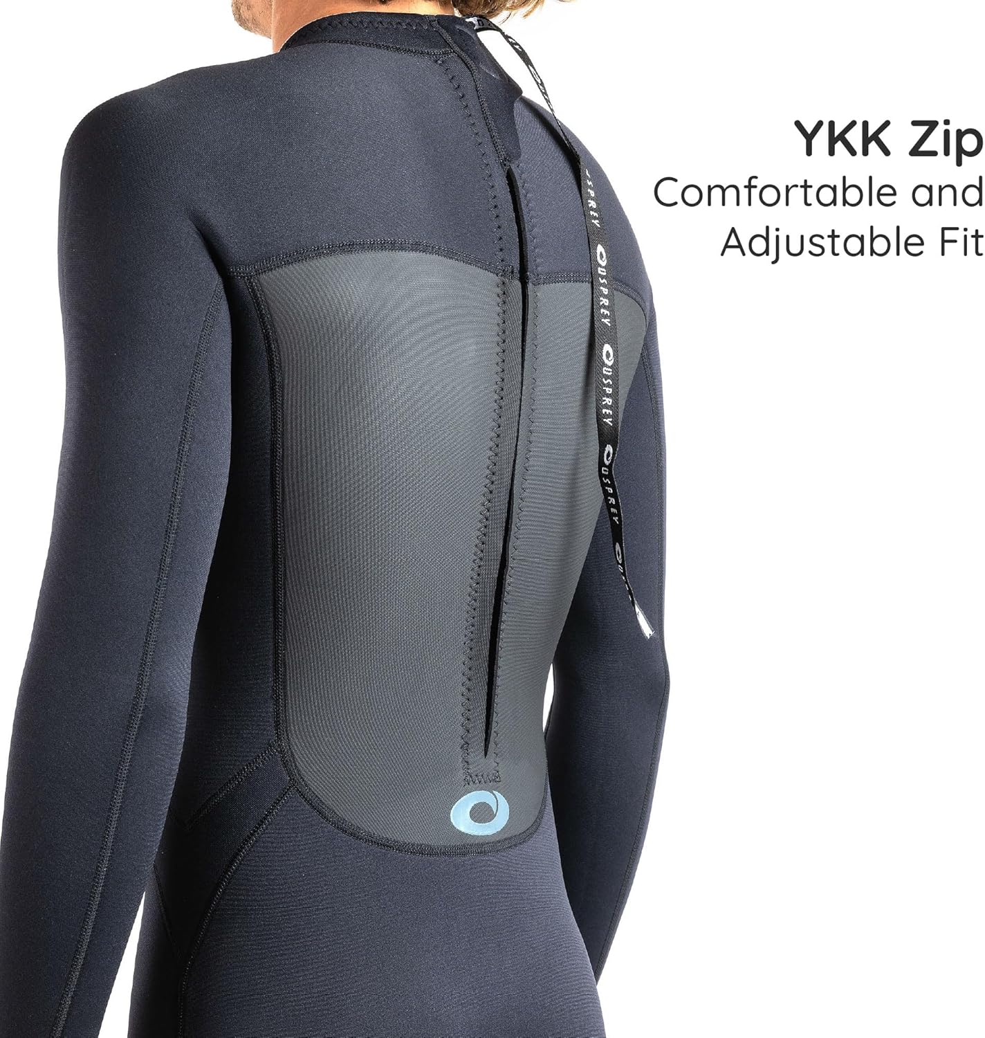 Osprey Mens Wetsuit Full Length 3mm Surfing Wetsuit, Winter Wetsuit, Adult Neoprene Surfing Diving Wetsuit, Black