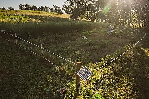 Miniatura 7 de Hooyman Hot Zone Garden and Food Plot Electric Fence, Solar Powered Deer Exclosure with Solar Panel System, Fiberglass Posts, Post Insulators, and