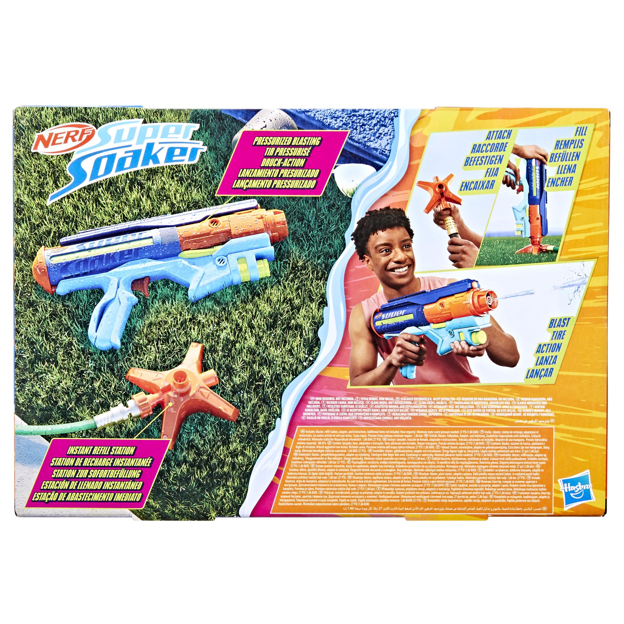 Hasbro Nerf Super Soaker, Blaster à Eau Power Drench, Jeu extérieur pour Enfants, Filles et Garçons