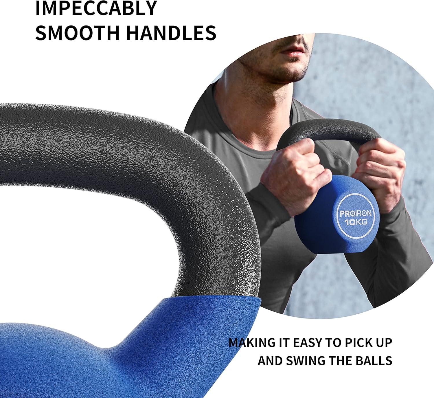Kettlebell- Cast Iron Core with Neoprene Coated - 4/6/8/10/12/16KG