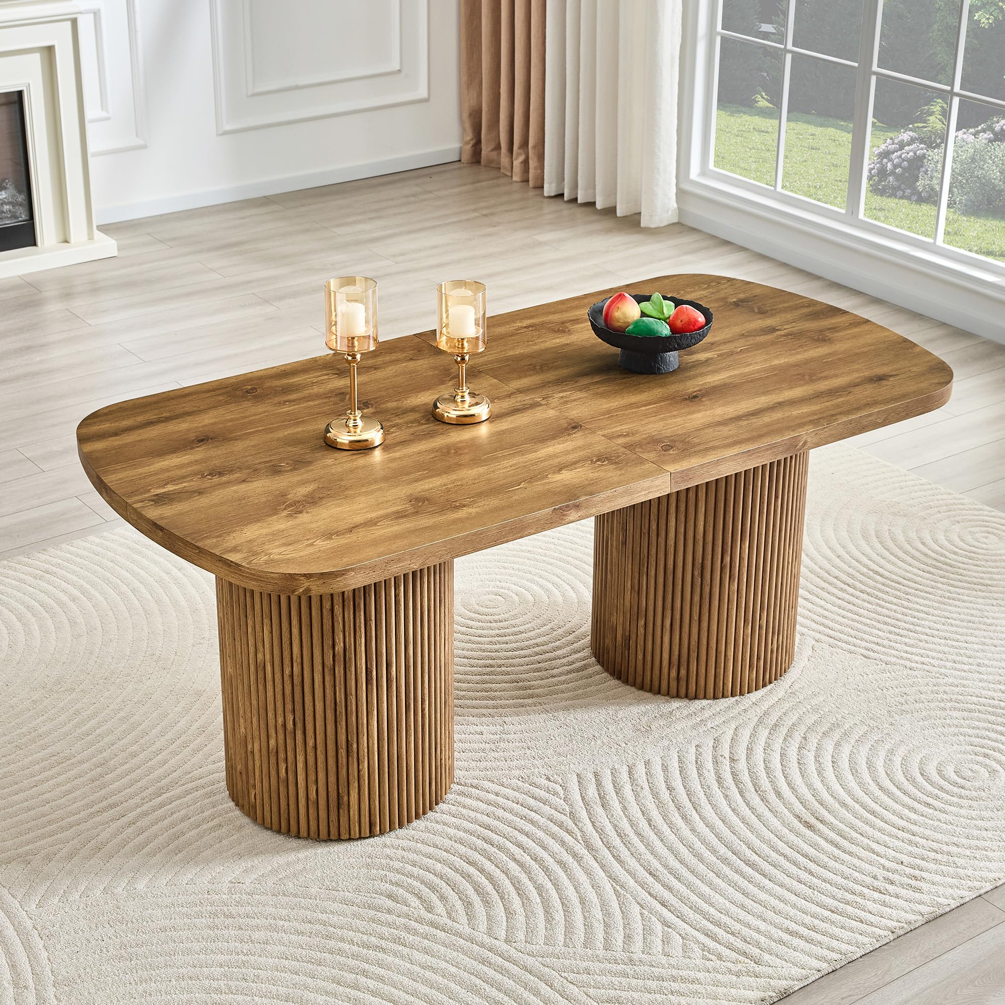 Generisch Tavolo da pranzo ovale per 6-8 persone in stile Wabi-Sabi Mid-Century