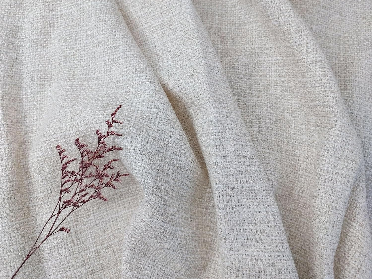Linen Rayon Natural Tweed Fabric 306 Natural