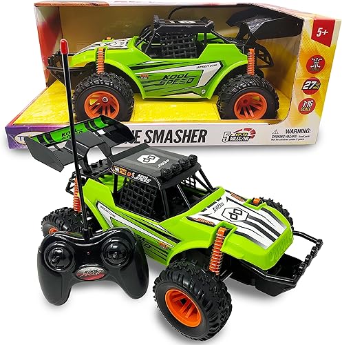 Nature Bound Coches de control remoto a escala 1:16 Dune Smasher Off-Roader 2WD todo terreno, auto de juguete eléctrico - Perfecto para rastreo de