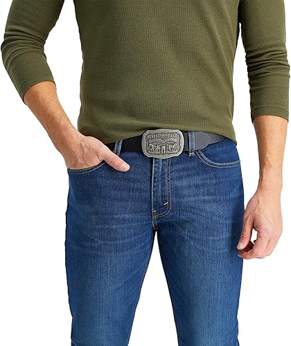 Miniatura 6 de Levi's Cinturón de mezclilla para hombre con hebilla de placa extraíble