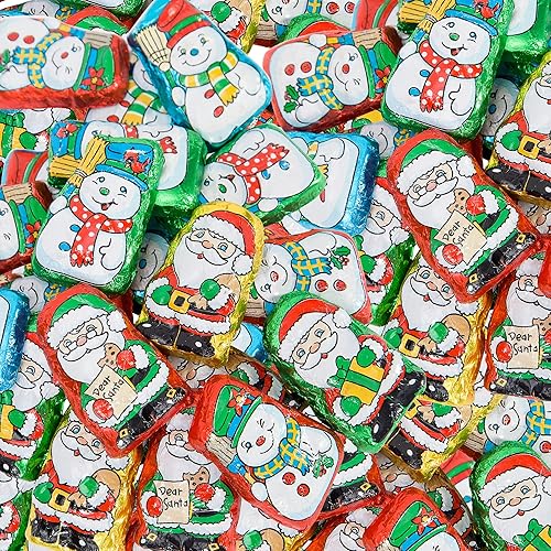 Miniatura 7 de Chocolates navideños de Santa  Santas Helpers envueltos individualmente golosinas de Navidad de tamaño mordido recuerdo de fiesta relleno de