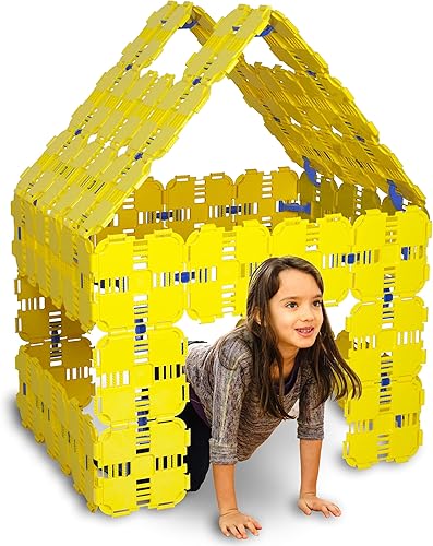 Juego amarillo – Kit de construcción de fuertes de lujo para niños – Versátil juego para interiores y exteriores para edades de 5 a 12 años, juguete