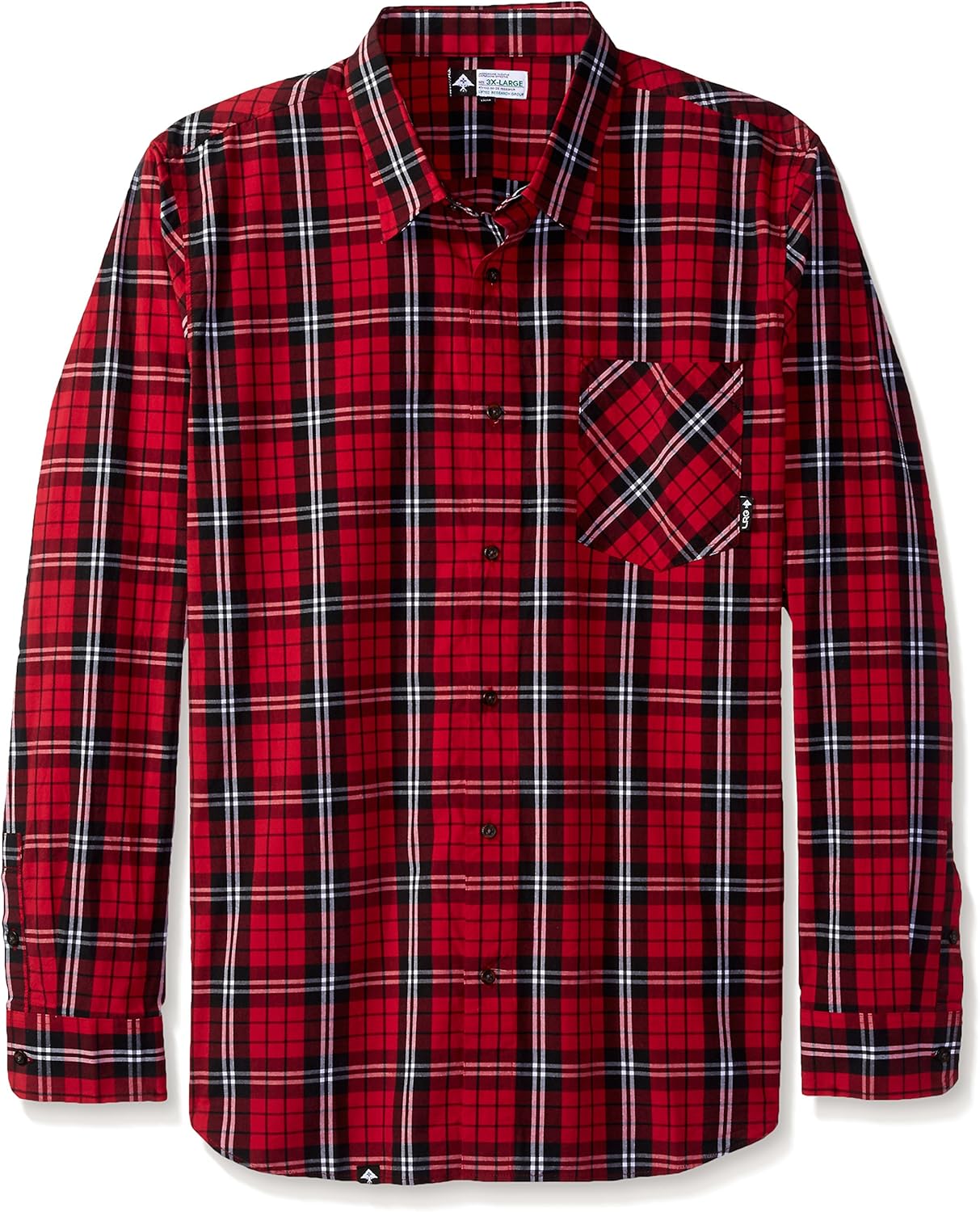 LRG Men's Research Collection Long Sleeve Poplin Plaid Woven Big and Tall