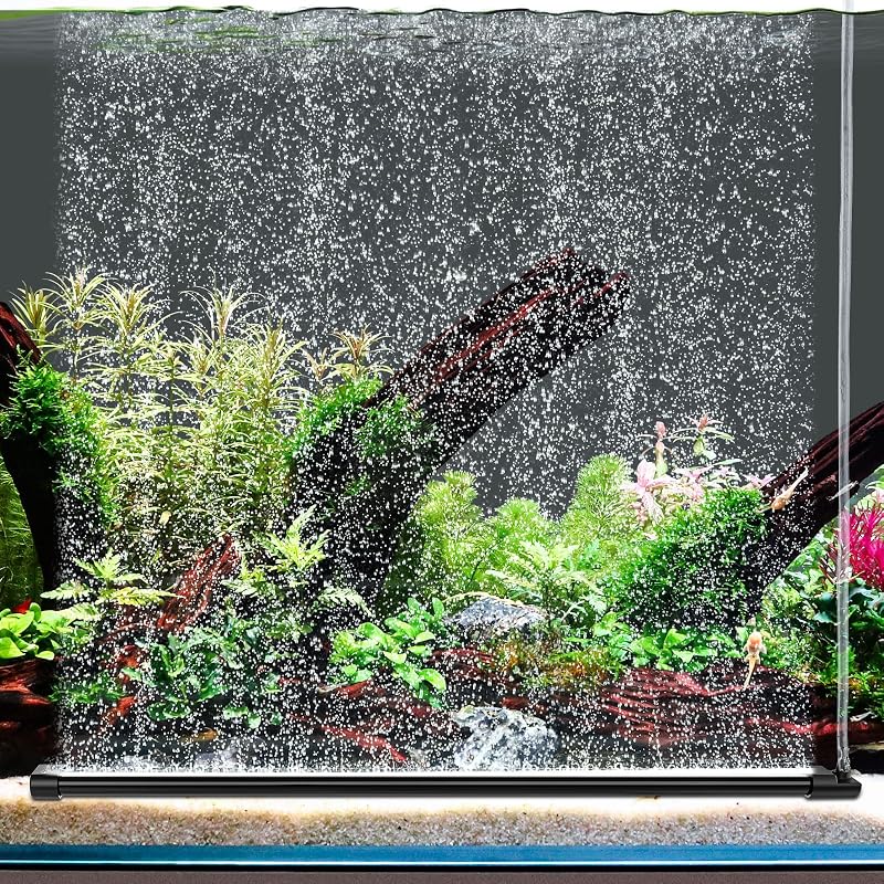 hygger Pared de cortina de burbujas para acuario, piedra de aire silenciosa para pecera con accesorios, difusor de oxígeno para acuario de alta disolución para agua dulce y salada