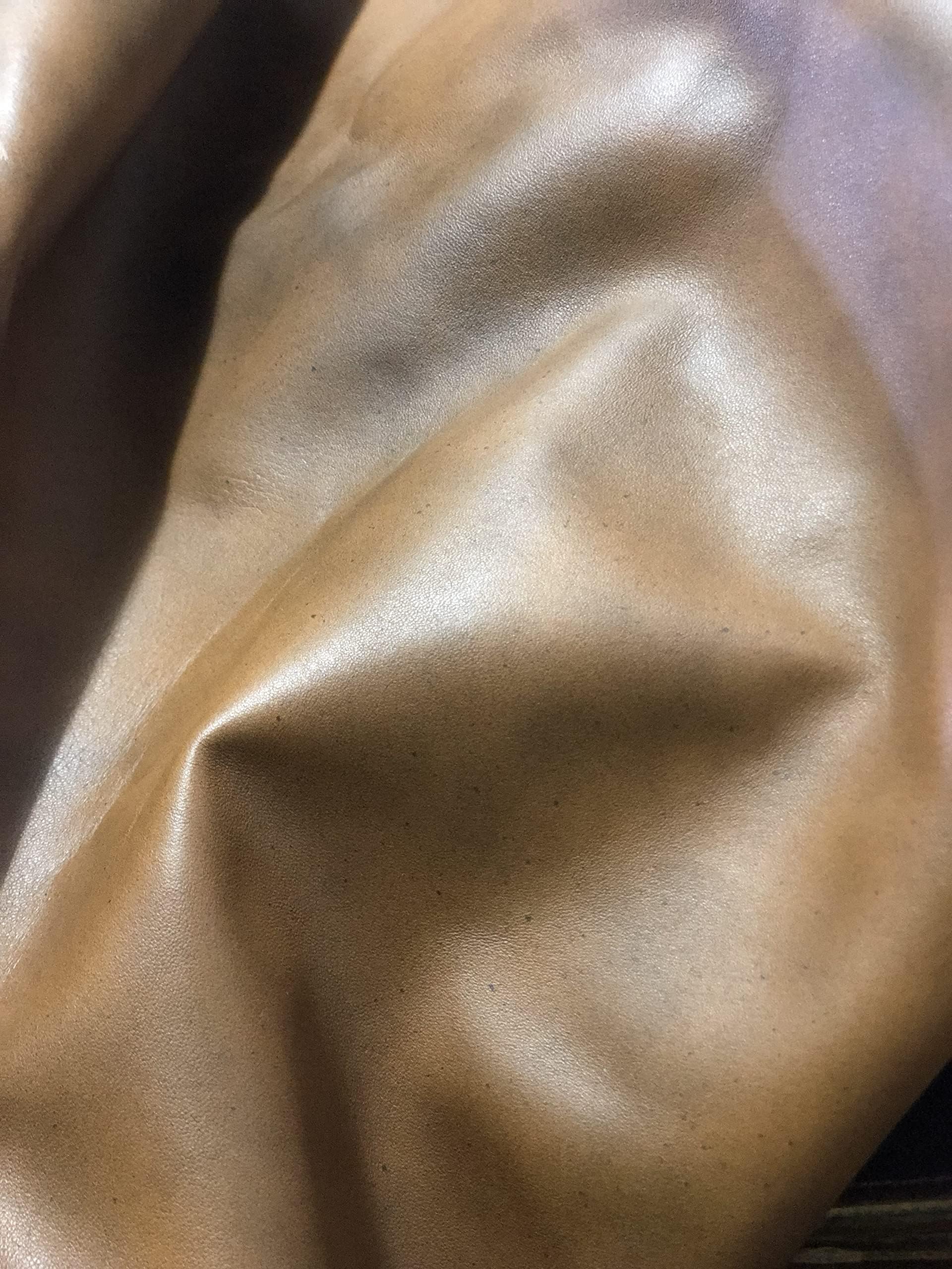 Mulch Leather CoMulch Leather Co Premium Quality Crazy Horse Vegetable Tanned Crafting Whole Nappa Soft Sheepskin Genuine Hide- NO Holes & CUTS (Tan Distressed, 12" x 12")