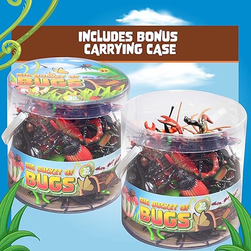 Miniatura 4 de Figuras de acción de insectos, cubeta grande de 30 insectos gigantes, desde hormigas hasta mariquitas y tarántulas