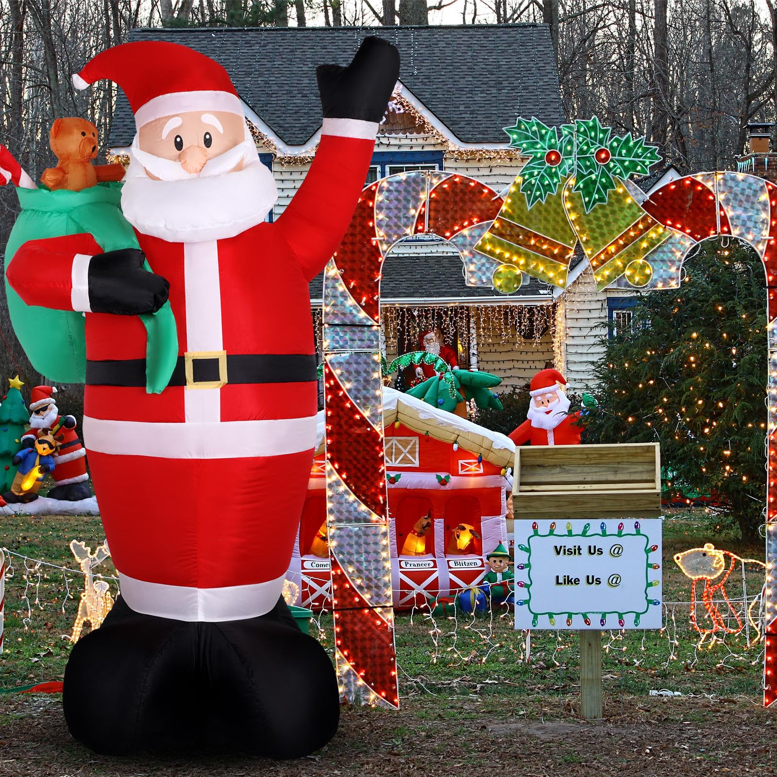 Santa Tree Snowman Inflatable Snapklik.com : Shappy 6 Ft Christmas Inflatables Outdoor Decorations ...