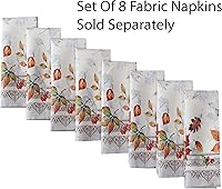 Vista 8 de Newbridge Autumn Essentials - Mantel de tela con borde de follaje de otoño, hojas cambiantes, de fácil cuidado, a prueba de manchas, resistente a