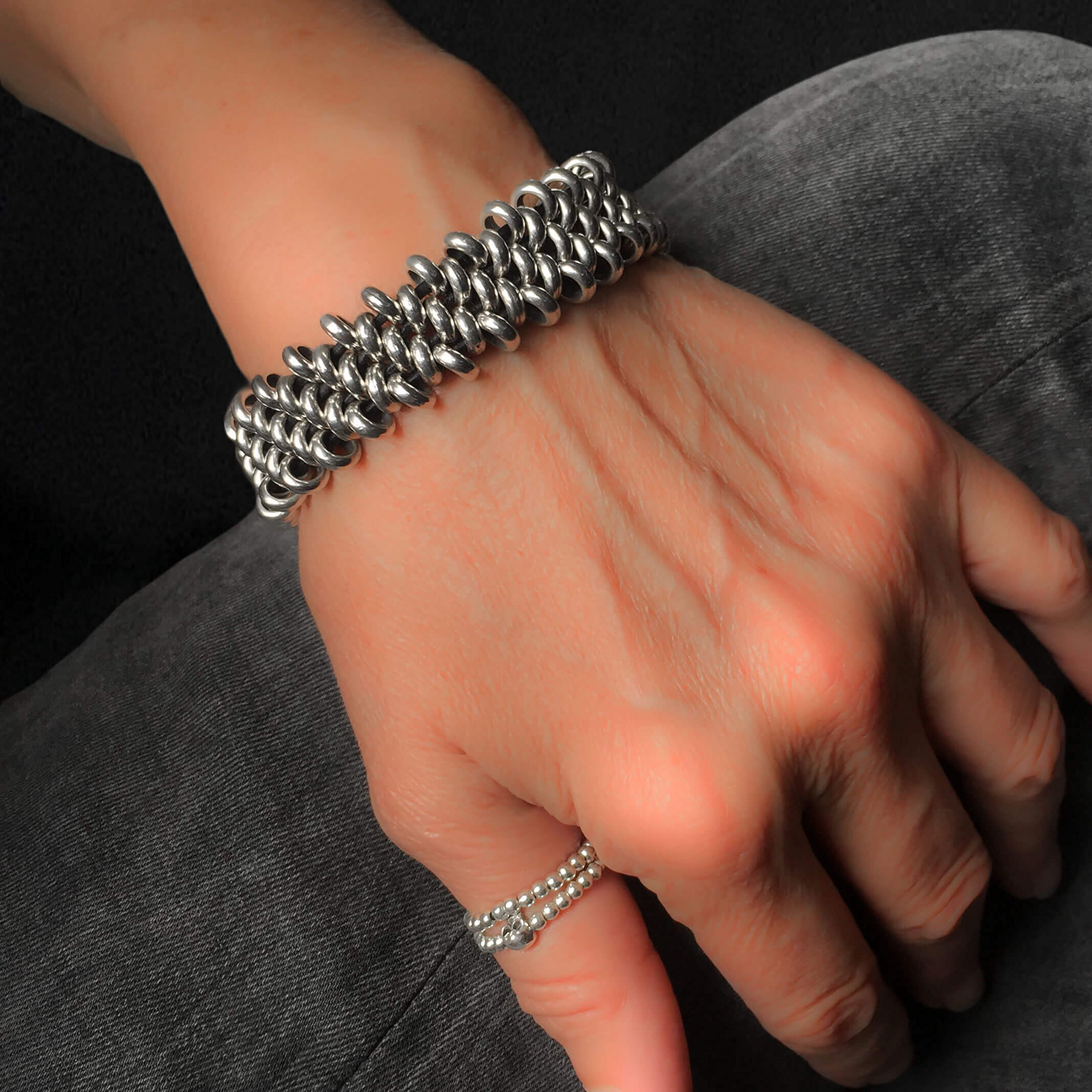 Armband Lederarmband Schwarz Damen Herren Ibiza Schmuck aus Leder