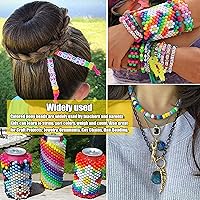 Vista 5 de Cuentas de Pony de Plástico Coloridas para Pulsera para Hacer Joyas para Pulseras de Amistad 6x9mm Multicolor para Cuentas Trenzado de Cabello