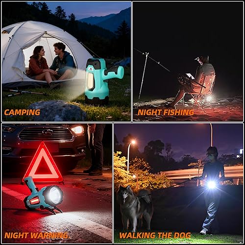 Miniatura 4 de Foco recargable de 400 lúmenes Linterna LED súper brillante Focos de mano de 4400 mAh para exteriores con guantes de linterna para campamento,