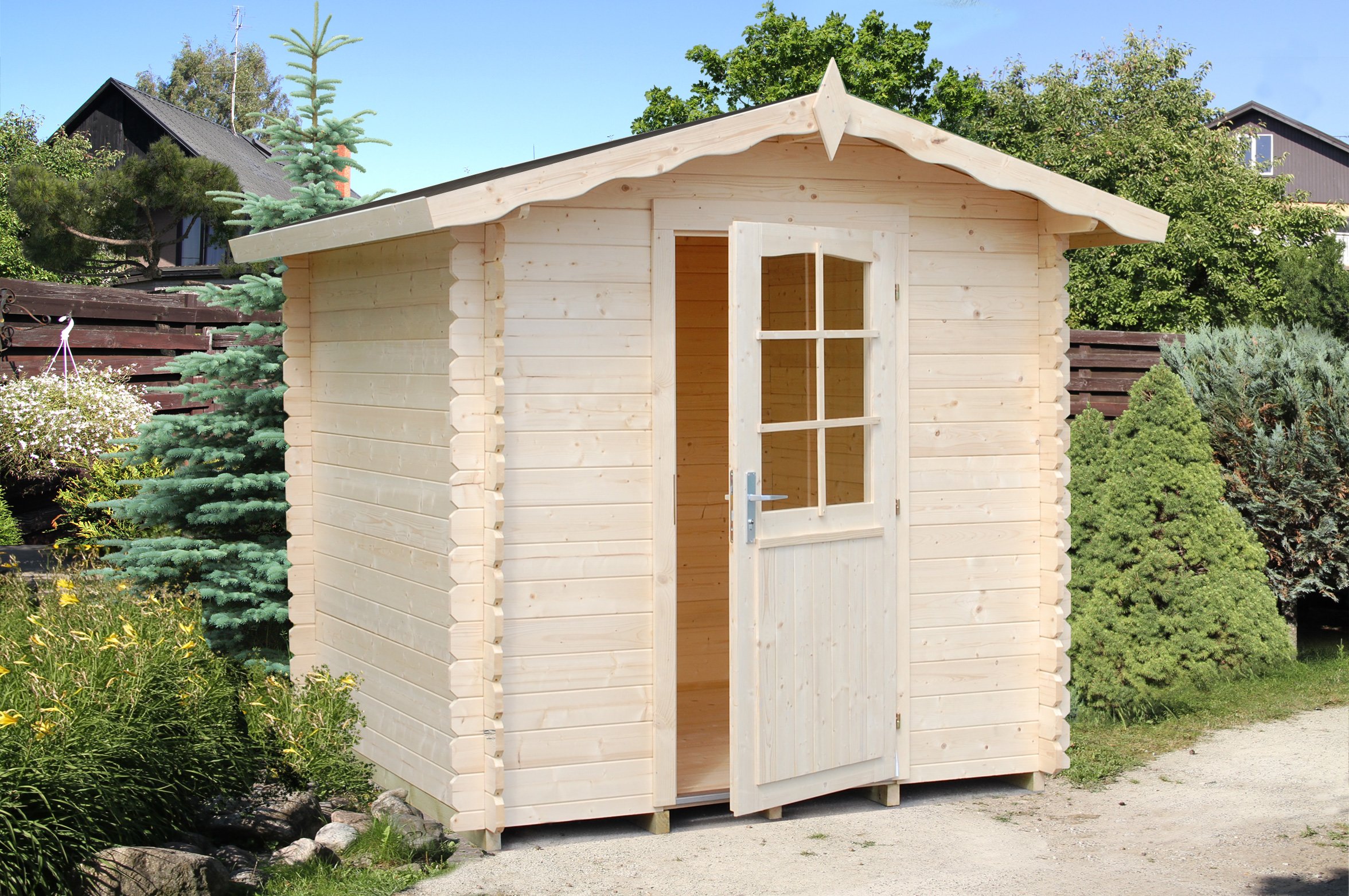 Palmako Blockbohlenhaus Vivian 3,8 28 mm natur