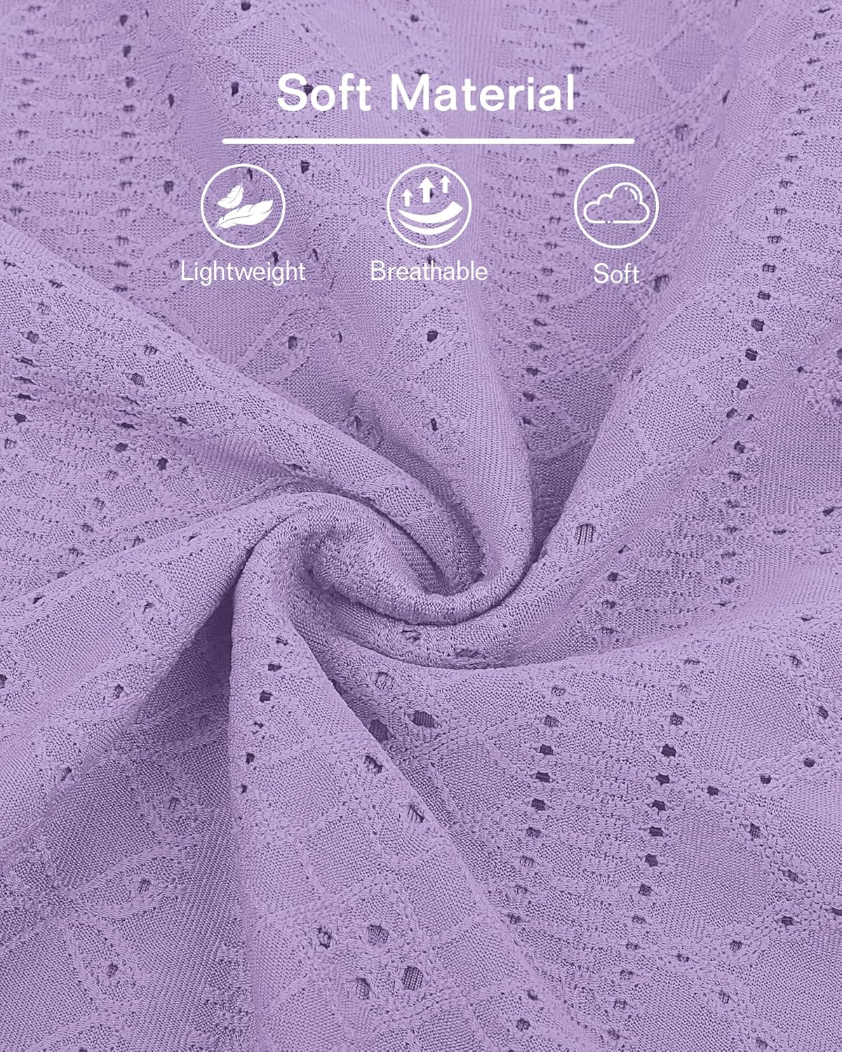 KARALIN Women Long Sleeve Shirts, Casual Tunic Tops Crew Neck for Curvy Women Light Purple 4XL - Image 4