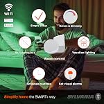 Sylvania WiFi LED Ampoule lumineuse intelligente, 60W Couleur totale équivalente et blanc tunable A19, Dimmable, Compatible avec Alexa et Google Home seulement - 4 Boîte (75674)