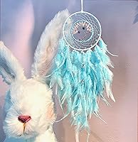 Vista 8 de Atrapasueños, Atrapasueños Azul Claro Árbol de la Vida Decoración de Pared, con Cuentas Coloridas Similares a Dulces, Perfecto Atrapasueños Hecho a