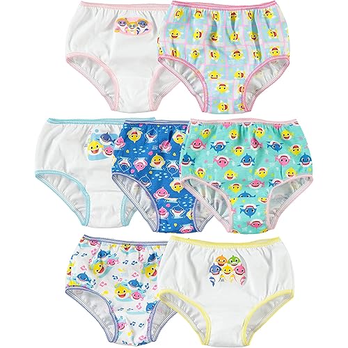 Baby Shark 100% Combed Cotton Underwear Panties in Sizes 18M, 2/3T, 4T, 4, 6, 8