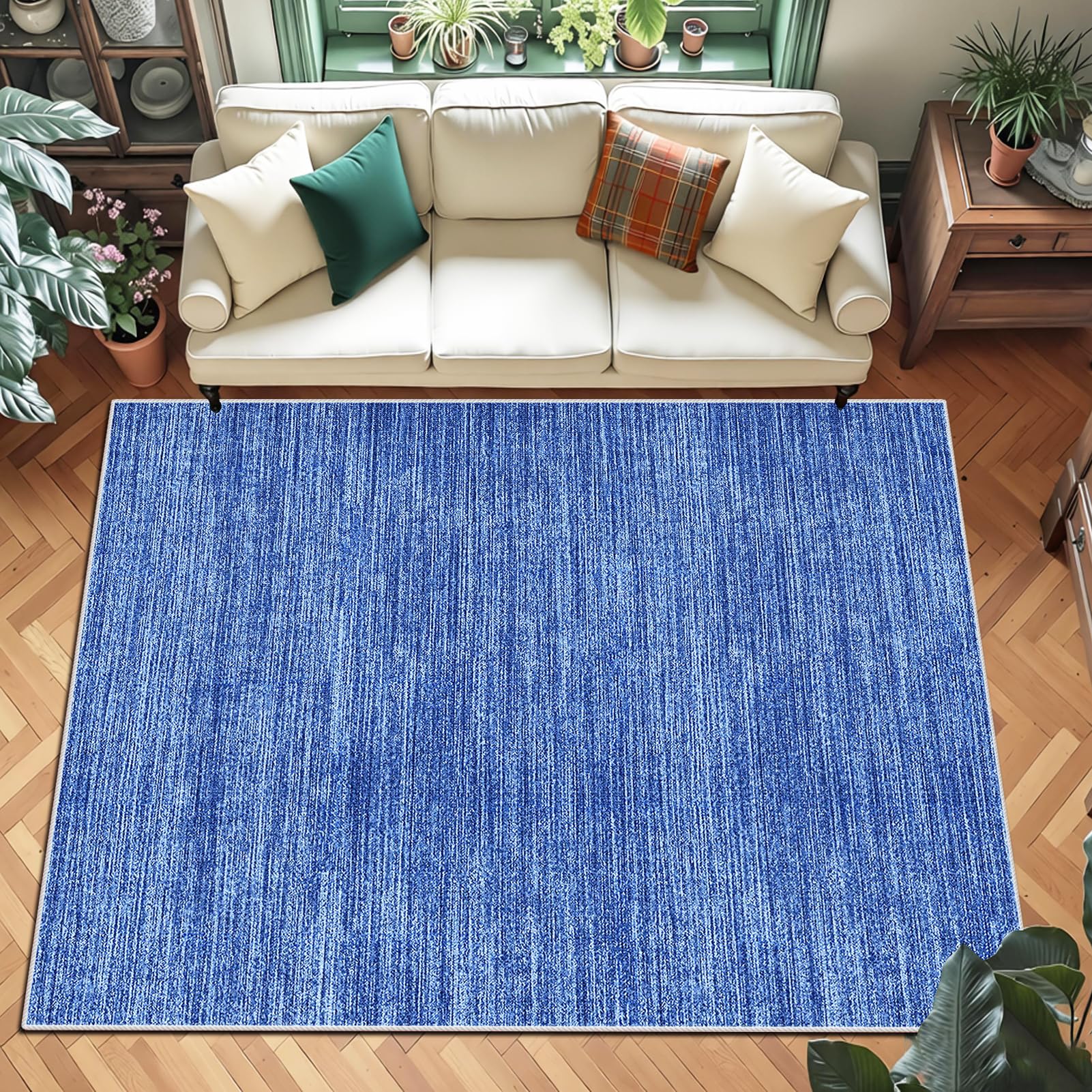 Tapis d'entrée intérieur bleu vintage pour sublimer votre accueil