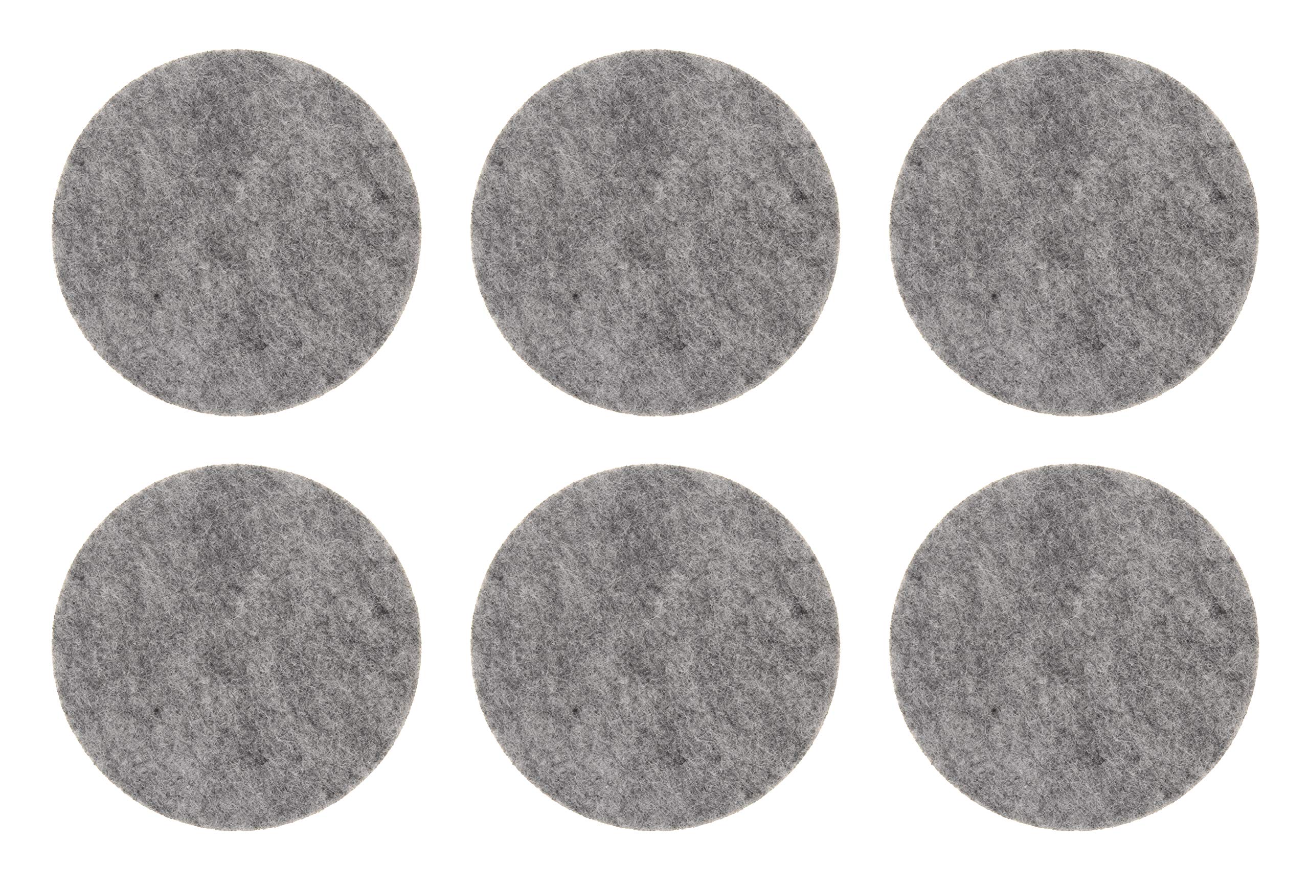 Set 10 Sottobicchieri In Feltro Luxflair: Grigio Scuro, Diametro 10 Cm, Spessore 3 Mm, Lavabili - 2