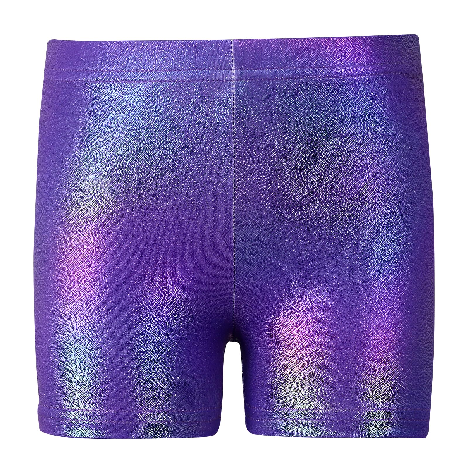 Justaucorps de gymnastique pour filles, enfants, adolescentes, avec short de culbute, manches longues scintillantes