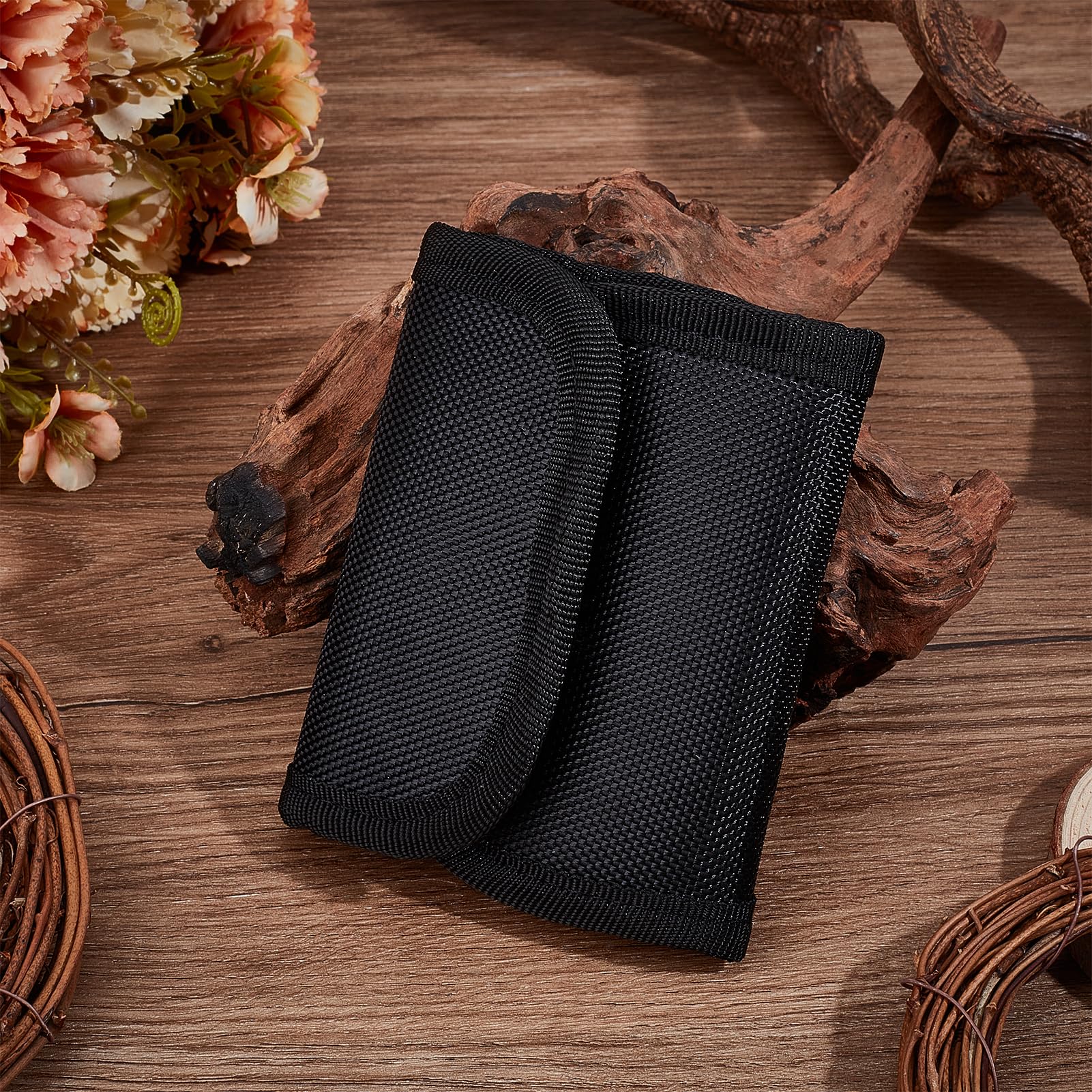 NICENEEDED 3.5" x 3.9" Bolsa para Guantes de Cinturón, Porta Guantes Desechables de Látex de Tela Oxford Doble
