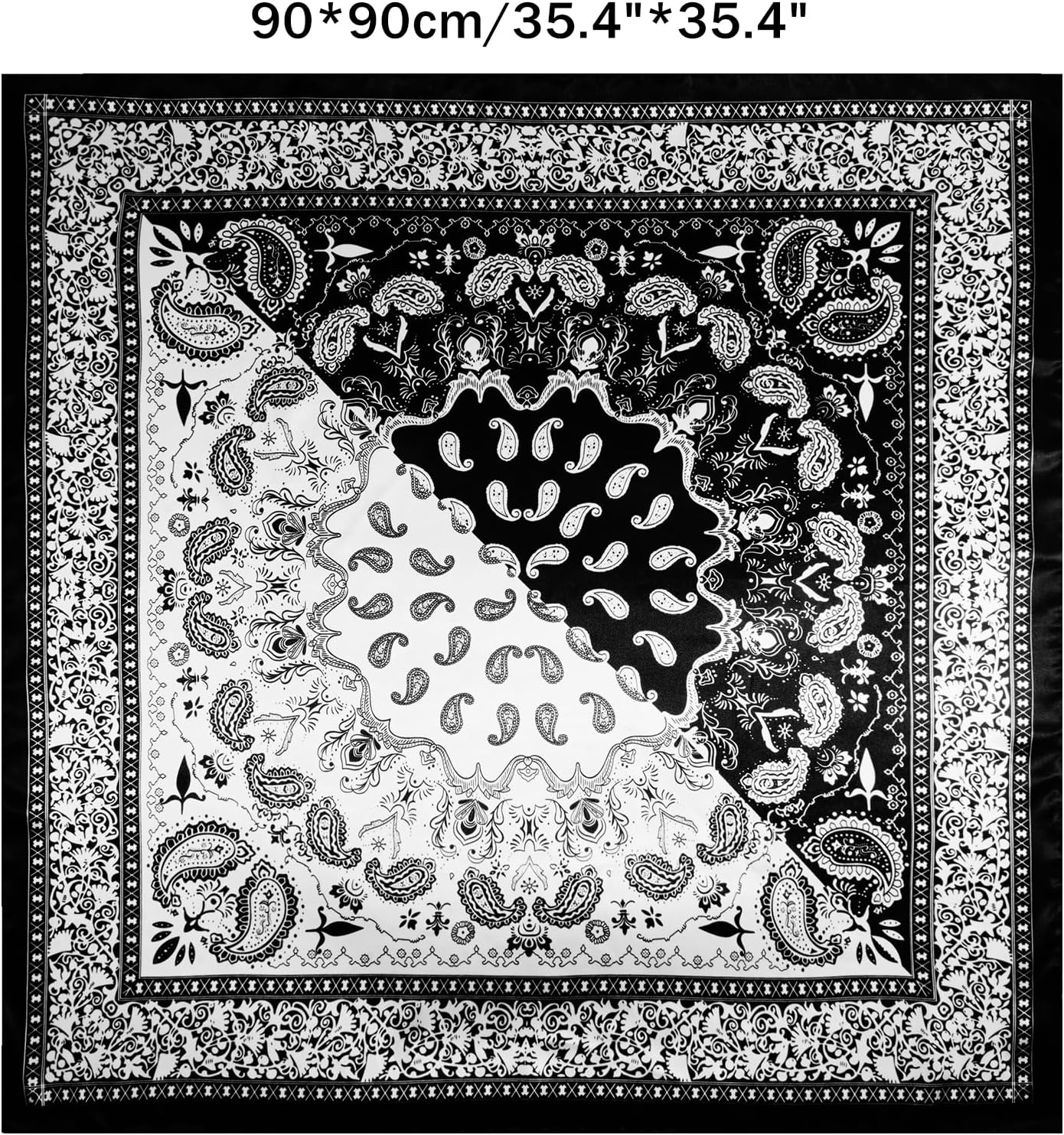 GERINLY 35 Inch Wild Rag Cowboy Scarves for Men, Large Rancher Neckerchief Silk Feel, Oversize Western Bandana - Image 2