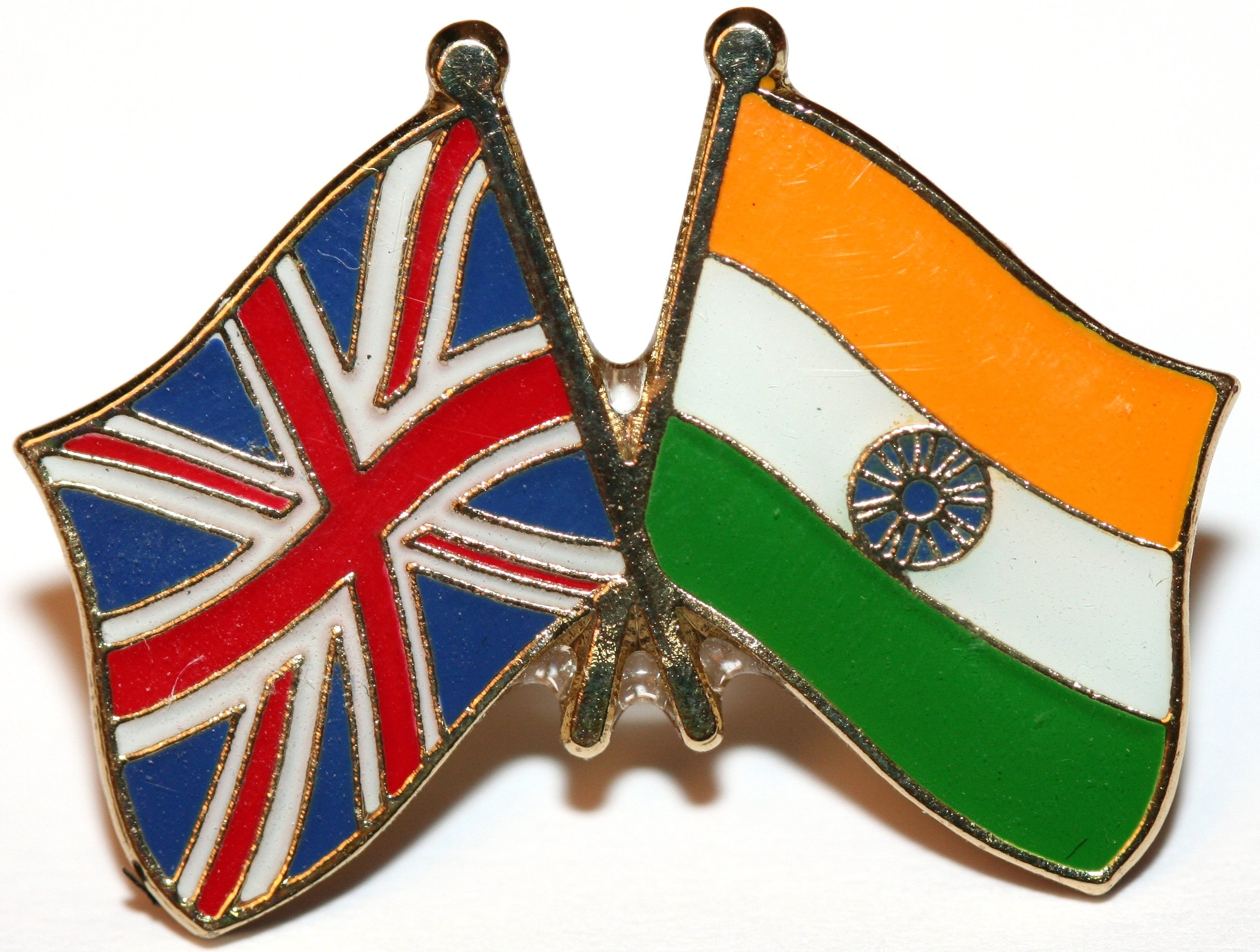UK & India Friendship Flag Pin Badge