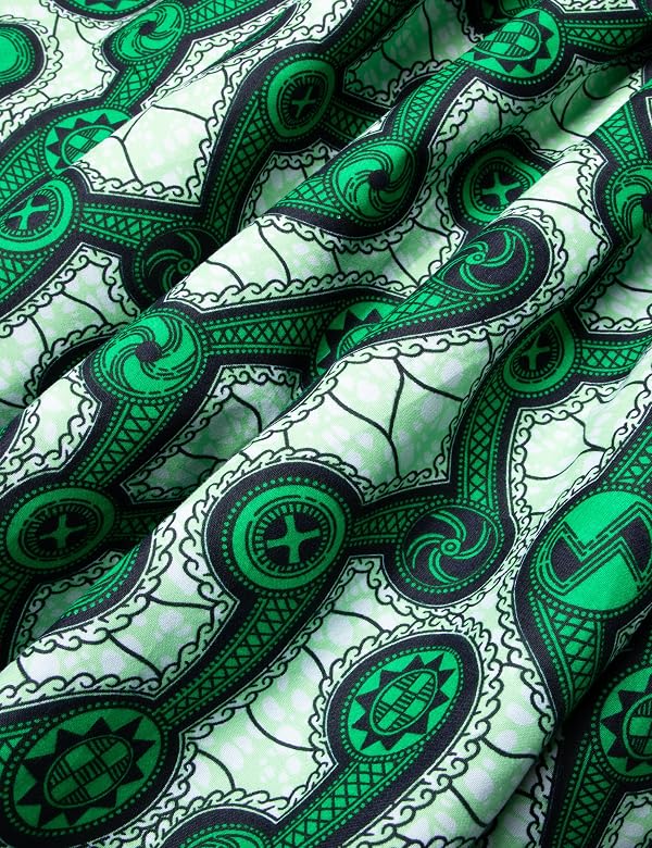 HongyuAmy Women African Print Skirt Dutch Ankara Wax Print Full Circle Skirts(Small,Color N) by HongyuAmy - Image 2