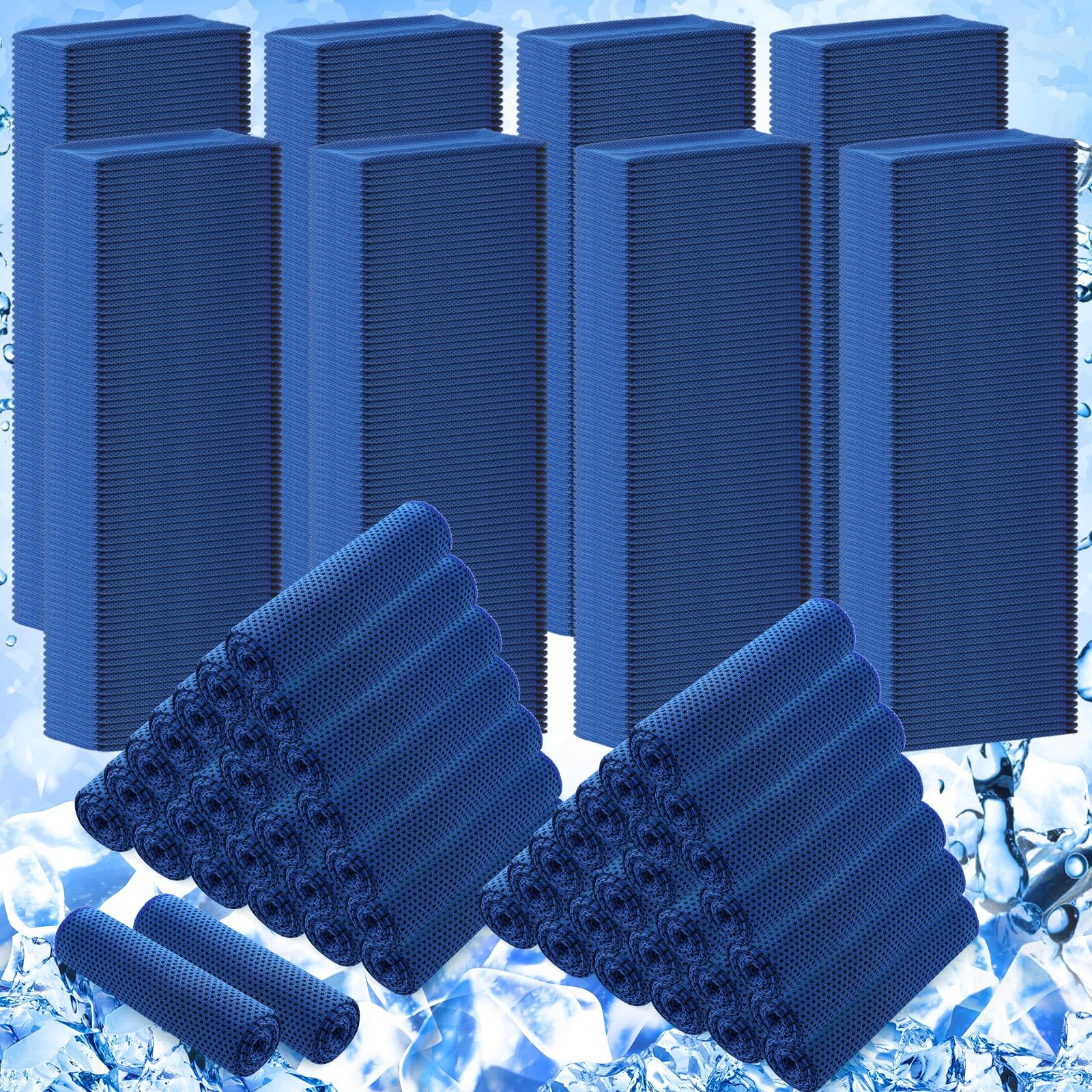 Confezione da 1000 Asciugamani rinfrescanti,Grandi,Traspiranti,per Sport e Clima Caldo,Ideali per rinfrescare Il Collo,Perfetti per allenamenti in Palestra e Come Regalo per la Squadra (Blu Scuro).