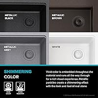 Vista 12 de KRAUS Bellucci Workstation 33" Single Bowl Granite Kitchen Sink in Metallic Black w/Accessories, KGTW2-33MBL, Includes Dish Drainer/Dish Drying Rack