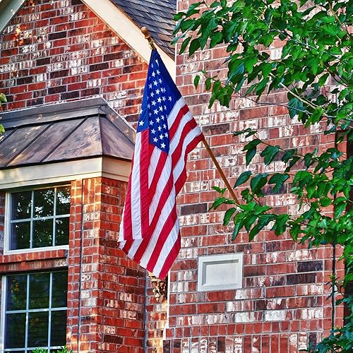 Miniatura 8 de XIFAN Bandera estadounidense de alta calidad, estilo de manga de poste de 3 x 5, nailon 210D resistente para exteriores, más fuerte de larga