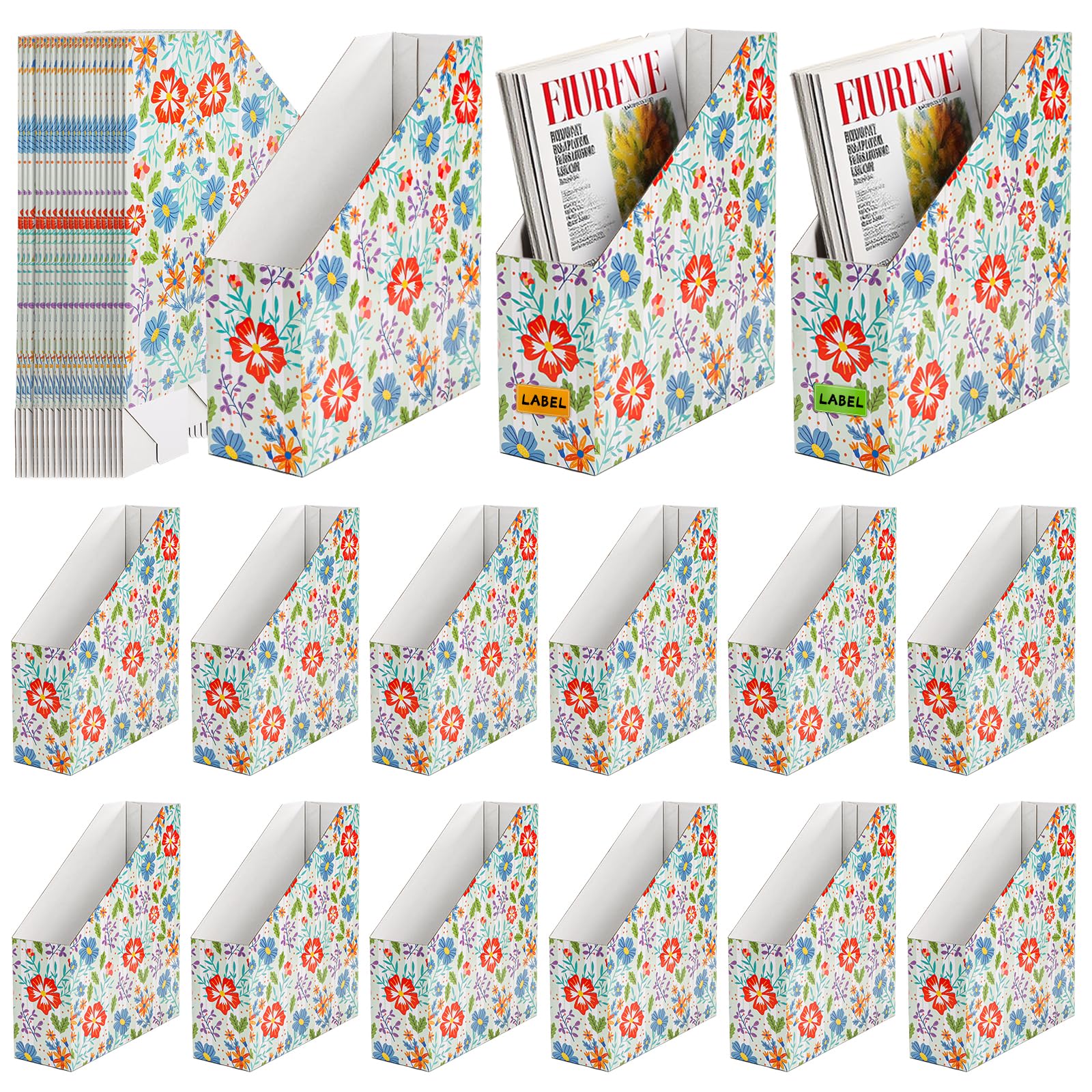 Porte-revues en carton WRINGKIT pour stopper le désordre des dossiers et magazines sur étagère