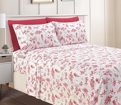 Miniatura 10 de Elegant Comfort Sábanas suaves de lujo con patrón navideño 1500 microfibra de calidad hotelera de alta calidad, suave, resistente a las arrugas y a