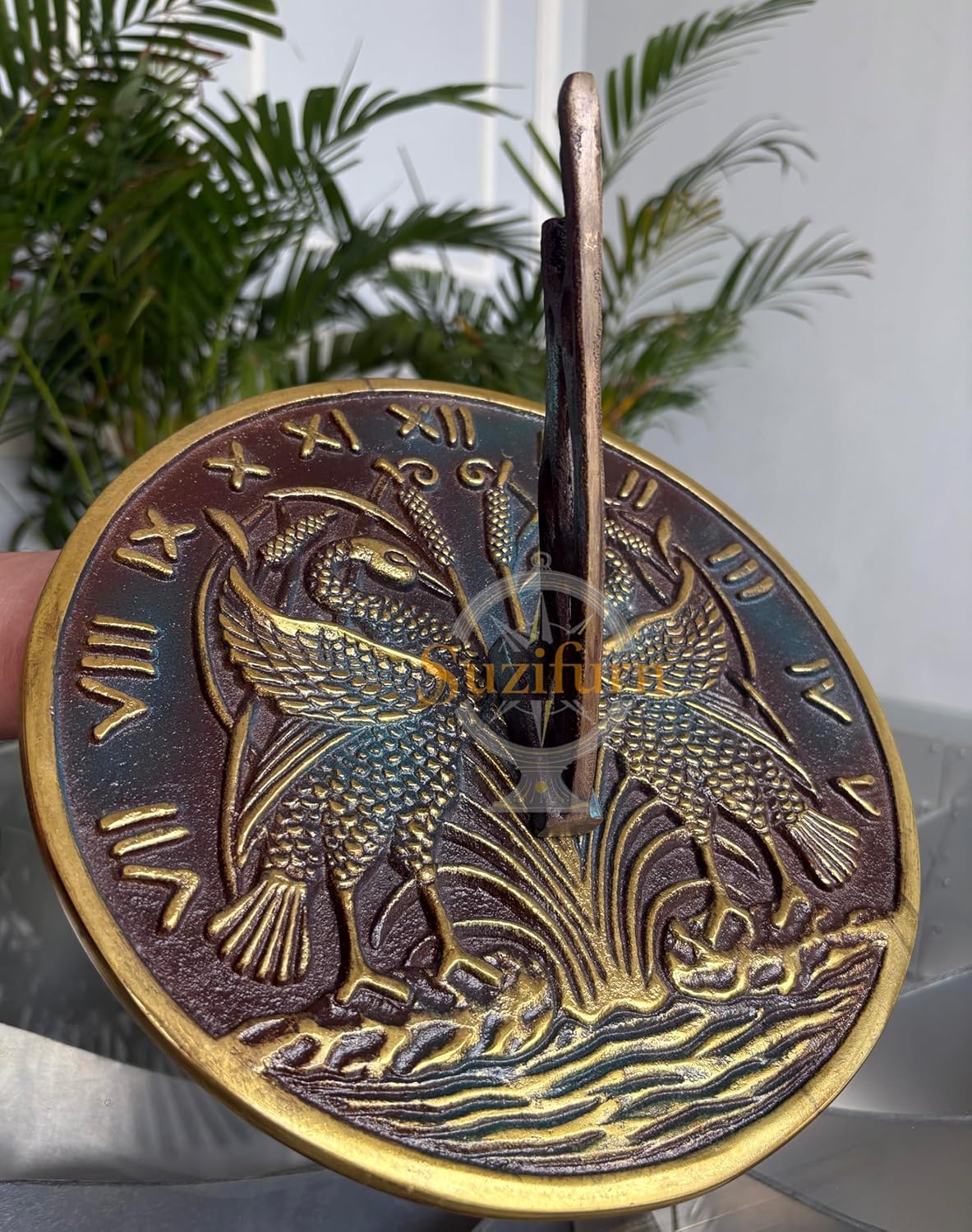 Solid Metal Swan Sundial Home and Outdoor Decorative Sundial