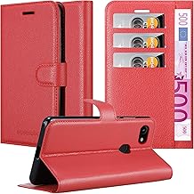 Cadorabo Case Compatible with Google Pixel 3A Mobile Phone Case Made of Premium Faux Leather Flip Foldable Shockproof Magnetic [Stand Function] [Card Slots] Cover Case for Google Pixel 3A Case in Red